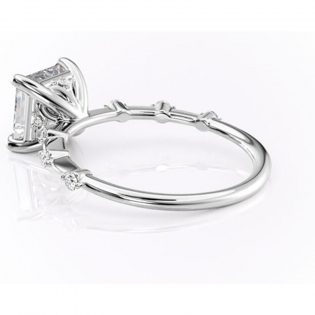 Inel de logodnă Evelina din aur Alb 14kt cu moissanite tăietură princess – Solitar rafinată pentru profil mediu | Personalizează și configurează gratuit online [4]