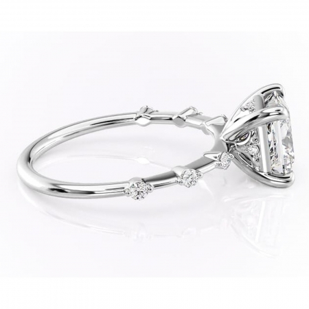 Inel de logodnă Evelina din aur Alb 14kt cu moissanite tăietură princess – Solitar rafinată pentru profil mediu | Personalizează și configurează gratuit online [1]