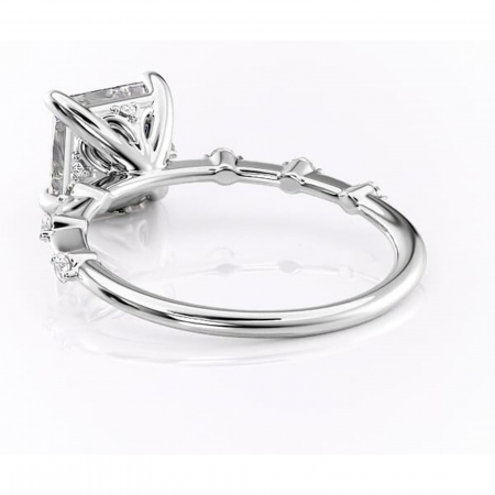 Inel de logodnă Evelina din aur Alb 14kt cu moissanite tăietură princess – Solitar rafinată pentru profil mediu | Personalizează și configurează gratuit online [3]