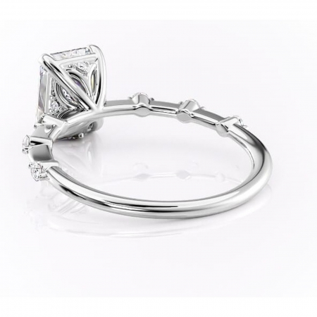 Inel de logodnă Evelina din aur Alb 14kt cu moissanite tăietură radiantă – Solitar rafinată pentru profil mediu | Personalizează și configurează gratuit online [3]