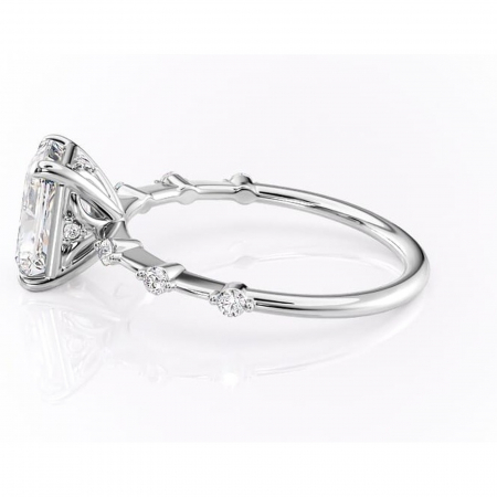 Inel de logodnă Evelina din aur Alb 14kt cu moissanite tăietură radiantă – Solitar rafinată pentru profil mediu | Personalizează și configurează gratuit online [5]