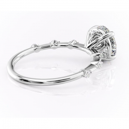 Inel de logodnă Evelina din aur Alb 14kt cu moissanite tăietură rotundă – Solitar rafinată pentru profil mediu | Personalizează și configurează gratuit online [2]