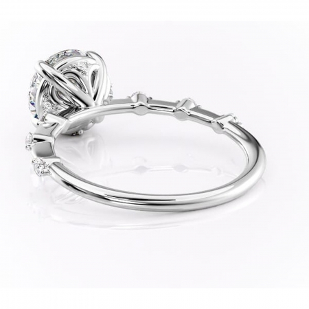 Inel de logodnă Evelina din aur Alb 14kt cu moissanite tăietură rotundă – Solitar rafinată pentru profil mediu | Personalizează și configurează gratuit online [3]