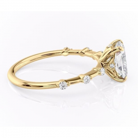 Inel de logodnă Evelina din aur Galben 14kt cu moissanite tăietură asscher – Solitar rafinată pentru profil mediu | Personalizează și configurează gratuit online [1]