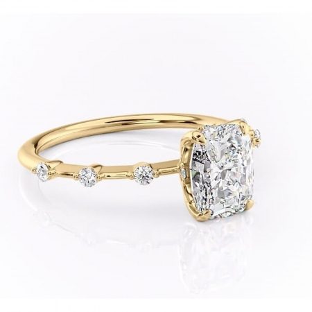 Inele de Logodnă - Inel de logodnă Evelina din aur Galben 14kt cu moissanite tăietură asscher – Solitar rafinată pentru profil mediu | Personalizează și configurează gratuit online