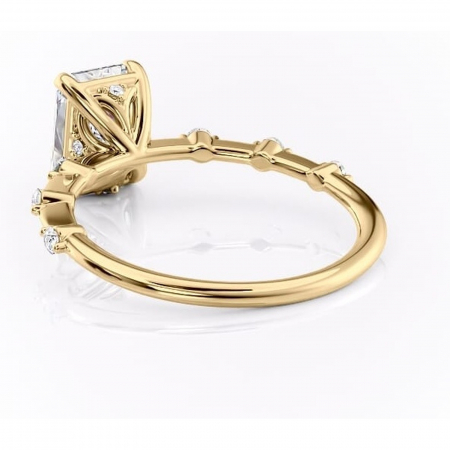 Inel de logodnă Evelina din aur Galben 14kt cu moissanite tăietură radiantă – Solitar rafinată pentru profil mediu | Personalizează și configurează gratuit online [3]