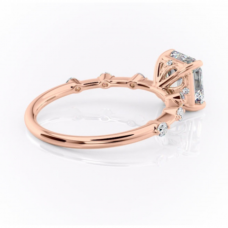 Inel de logodnă Evelina din aur Rose 18kt cu moissanite tăietură asscher – Solitar rafinată pentru profil mediu | Personalizează și configurează gratuit online [2]