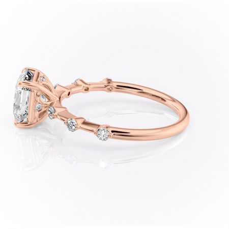Inel de logodnă Evelina din aur Rose 18kt cu moissanite tăietură asscher – Solitar rafinată pentru profil mediu | Personalizează și configurează gratuit online [5]