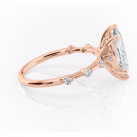 Inel de logodnă Evelina din aur Rose 14kt cu moissanite tăietură marquise – Solitar rafinată pentru profil mediu | Personalizează și configurează gratuit online [1]
