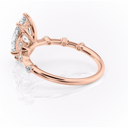 Inel de logodnă Evelina din aur Rose 14kt cu moissanite tăietură marquise – Solitar rafinată pentru profil mediu | Personalizează și configurează gratuit online [4]