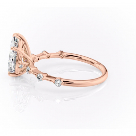 Inel de logodnă Evelina din aur Rose 14kt cu moissanite tăietură pară – Solitar rafinată pentru profil mediu | Personalizează și configurează gratuit online [5]
