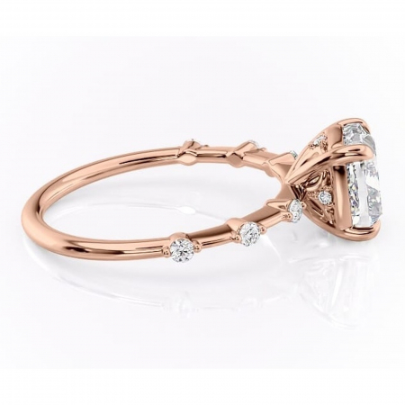 Inel de logodnă Evelina din aur Rose 14kt cu moissanite tăietură pernă – Solitar rafinată pentru profil mediu | Personalizează și configurează gratuit online [1]