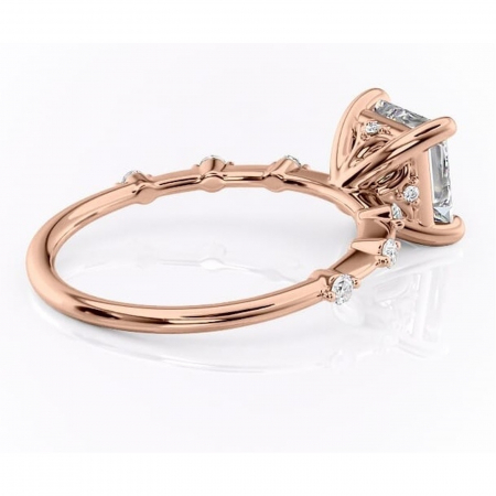 Inel de logodnă Evelina din aur Rose 18kt cu moissanite tăietură princess – Solitar rafinată pentru profil mediu | Personalizează și configurează gratuit online [2]