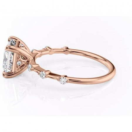 Inel de logodnă Evelina din aur Rose 18kt cu moissanite tăietură princess – Solitar rafinată pentru profil mediu | Personalizează și configurează gratuit online [5]
