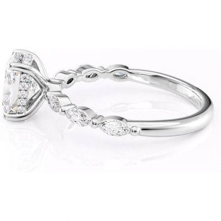 Inel de logodnă Everly din aur Alb 14kt cu moissanite tăietură asscher – Pietre laterale rafinată pentru profil înalt | Personalizează și configurează gratuit online [5]