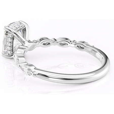 Inel de logodnă Everly din aur Alb 14kt cu moissanite tăietură asscher – Pietre laterale rafinată pentru profil înalt | Personalizează și configurează gratuit online [4]