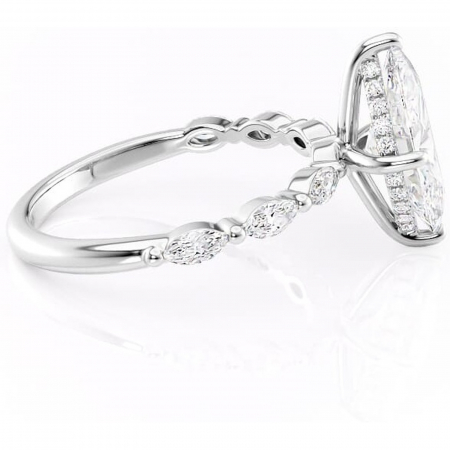 Inel de logodnă Everly din aur Alb 14kt cu moissanite tăietură marquise – Pietre laterale rafinată pentru profil înalt | Personalizează și configurează gratuit online [1]