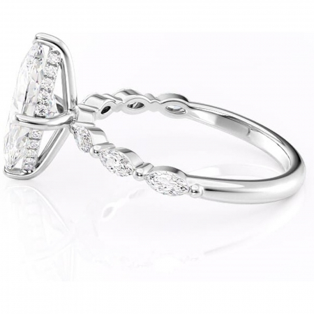 Inel de logodnă Everly din aur Alb 14kt cu moissanite tăietură marquise – Pietre laterale rafinată pentru profil înalt | Personalizează și configurează gratuit online [5]