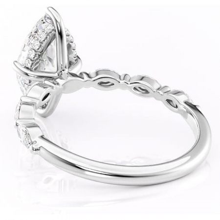 Inel de logodnă Everly din aur Alb 14kt cu moissanite tăietură marquise – Pietre laterale rafinată pentru profil înalt | Personalizează și configurează gratuit online [3]