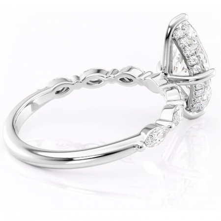 Inel de logodnă Everly din aur Alb 14kt cu moissanite tăietură marquise – Pietre laterale rafinată pentru profil înalt | Personalizează și configurează gratuit online [2]