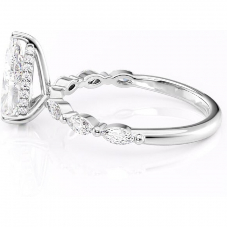 Inel de logodnă Everly din aur Alb 14kt cu moissanite tăietură pară – Pietre laterale rafinată pentru profil înalt | Personalizează și configurează gratuit online [5]