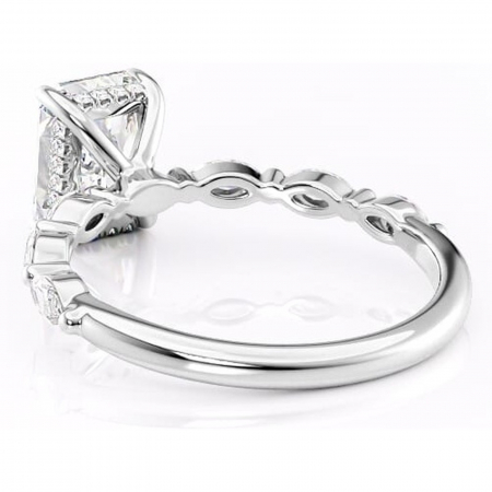 Inel de logodnă Everly din aur Alb 14kt cu moissanite tăietură radiantă – Pietre laterale rafinată pentru profil înalt | Personalizează și configurează gratuit online [3]