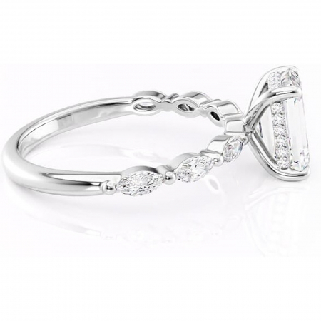 Inel de logodnă Everly din aur Alb 14kt cu moissanite tăietură smarald – Pietre laterale rafinată pentru profil înalt | Personalizează și configurează gratuit online [1]