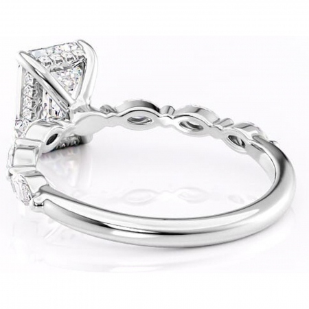 Inel de logodnă Everly din aur Alb 14kt cu moissanite tăietură smarald – Pietre laterale rafinată pentru profil înalt | Personalizează și configurează gratuit online [3]