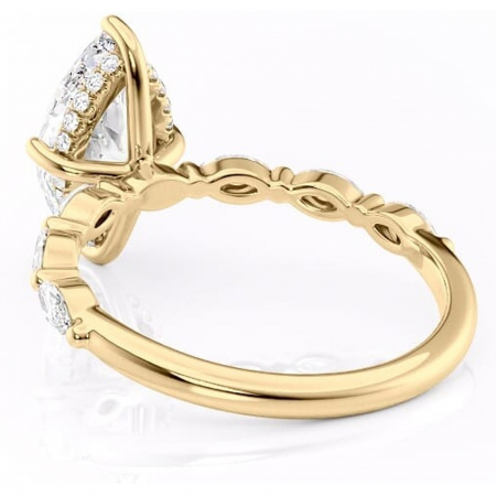Inel de logodnă Everly din aur Galben 14kt cu moissanite tăietură marquise – Pietre laterale rafinată pentru profil înalt | Personalizează și configurează gratuit online [3]