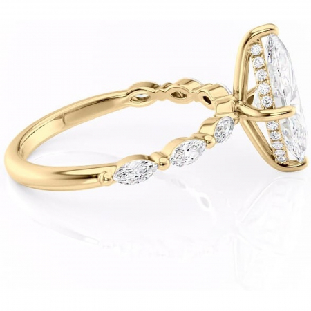Inel de logodnă Everly din aur Galben 14kt cu moissanite tăietură marquise – Pietre laterale rafinată pentru profil înalt | Personalizează și configurează gratuit online [1]
