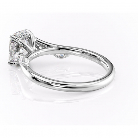 Inel de logodnă Faelynn din aur Alb 14kt cu moissanite tăietură asscher – Pietre laterale rafinată pentru profil înalt | Personalizează și configurează gratuit online [4]