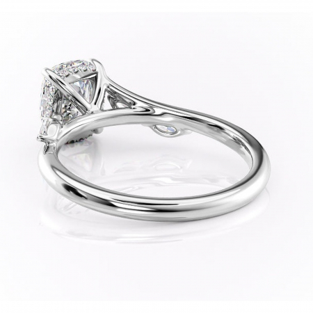 Inel de logodnă Faelynn din aur Alb 14kt cu moissanite tăietură asscher – Pietre laterale rafinată pentru profil înalt | Personalizează și configurează gratuit online [3]