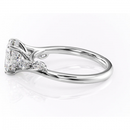 Inel de logodnă Faelynn din aur Alb 14kt cu moissanite tăietură asscher – Pietre laterale rafinată pentru profil înalt | Personalizează și configurează gratuit online [5]