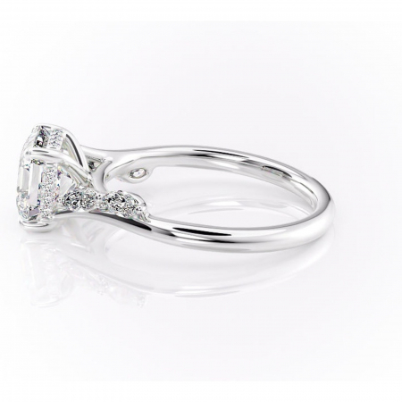 Inel de logodnă Faelynn din aur Alb 14kt cu moissanite tăietură asscher – Pietre laterale rafinată pentru profil înalt | Personalizează și configurează gratuit online [5]