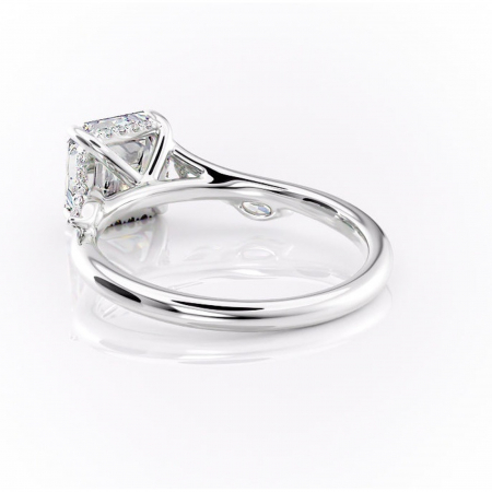 Inel de logodnă Faelynn din aur Alb 14kt cu moissanite tăietură asscher – Pietre laterale rafinată pentru profil înalt | Personalizează și configurează gratuit online [3]