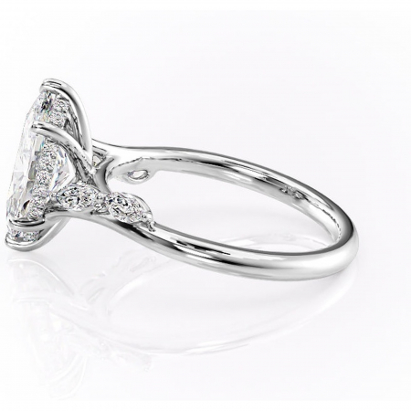 Inel de logodnă Faelynn din aur Alb 14kt cu moissanite tăietură marquise – Pietre laterale rafinată pentru profil înalt | Personalizează și configurează gratuit online [5]