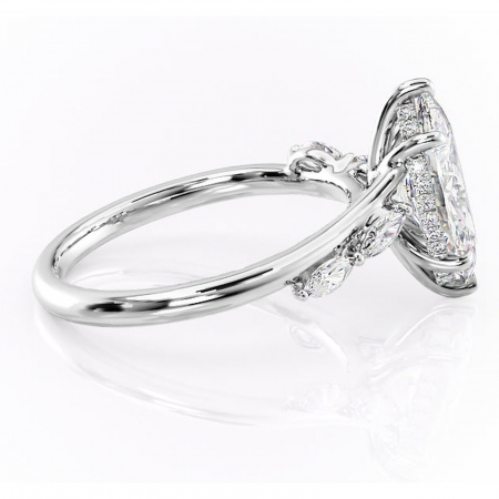 Inel de logodnă Faelynn din aur Alb 14kt cu moissanite tăietură marquise – Pietre laterale rafinată pentru profil înalt | Personalizează și configurează gratuit online [1]