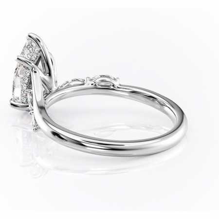 Inel de logodnă Faelynn din aur Alb 14kt cu moissanite tăietură pară – Pietre laterale rafinată pentru profil înalt | Personalizează și configurează gratuit online [4]