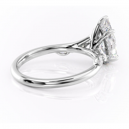 Inel de logodnă Faelynn din aur Alb 14kt cu moissanite tăietură pară – Pietre laterale rafinată pentru profil înalt | Personalizează și configurează gratuit online [2]