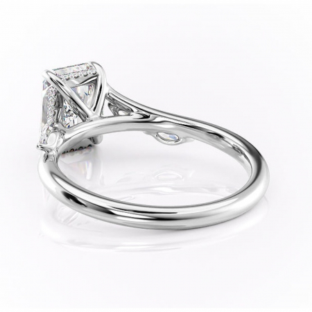 Inel de logodnă Faelynn din aur Alb 18kt cu moissanite tăietură radiantă – Pietre laterale rafinată pentru profil înalt | Personalizează și configurează gratuit online [3]