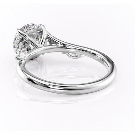 Inel de logodnă Faelynn din aur Alb 14kt cu moissanite tăietură rotundă – Pietre laterale rafinată pentru profil înalt | Personalizează și configurează gratuit online [3]
