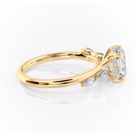 Inel de logodnă Faelynn din aur Galben 18kt cu moissanite tăietură asscher – Pietre laterale rafinată pentru profil înalt | Personalizează și configurează gratuit online [1]