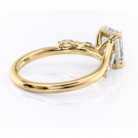 Inel de logodnă Faelynn din aur Galben 18kt cu moissanite tăietură radiantă – Pietre laterale rafinată pentru profil înalt | Personalizează și configurează gratuit online [2]