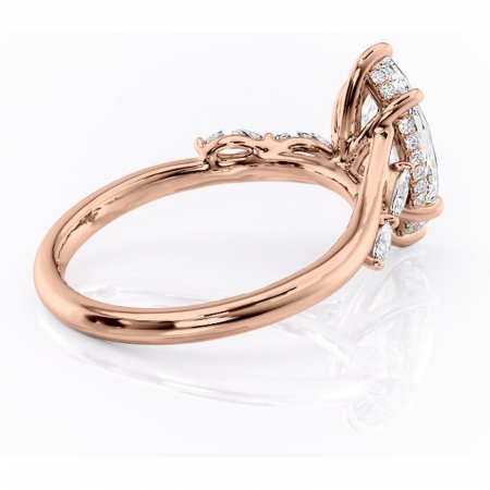Inel de logodnă Faelynn din aur Rose 14kt cu moissanite tăietură marquise – Pietre laterale rafinată pentru profil înalt | Personalizează și configurează gratuit online [2]