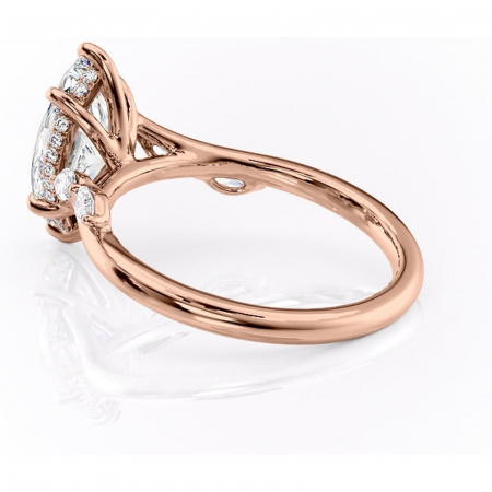 Inel de logodnă Faelynn din aur Rose 14kt cu moissanite tăietură marquise – Pietre laterale rafinată pentru profil înalt | Personalizează și configurează gratuit online [4]