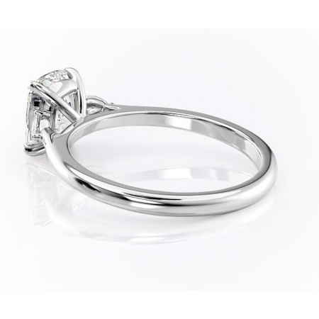 Inel de logodnă Felicity din aur Alb 14kt cu moissanite tăietură asscher – Solitar rafinată pentru profil înalt | Personalizează și configurează gratuit online [4]