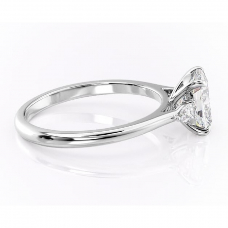 Inel de logodnă Felicity din aur Alb 14kt cu moissanite tăietură asscher – Solitar rafinată pentru profil înalt | Personalizează și configurează gratuit online [1]