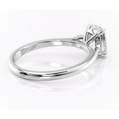 Inel de logodnă Felicity din aur Alb 14kt cu moissanite tăietură asscher – Solitar rafinată pentru profil înalt | Personalizează și configurează gratuit online [2]