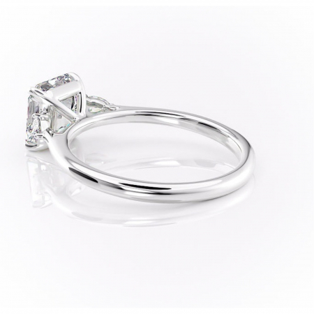 Inel de logodnă Felicity din aur Alb 14kt cu moissanite tăietură asscher – Solitar rafinată pentru profil înalt | Personalizează și configurează gratuit online [4]