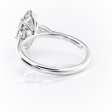 Inel de logodnă Felicity din aur Alb 14kt cu moissanite tăietură marquise – Solitar rafinată pentru profil înalt | Personalizează și configurează gratuit online [3]